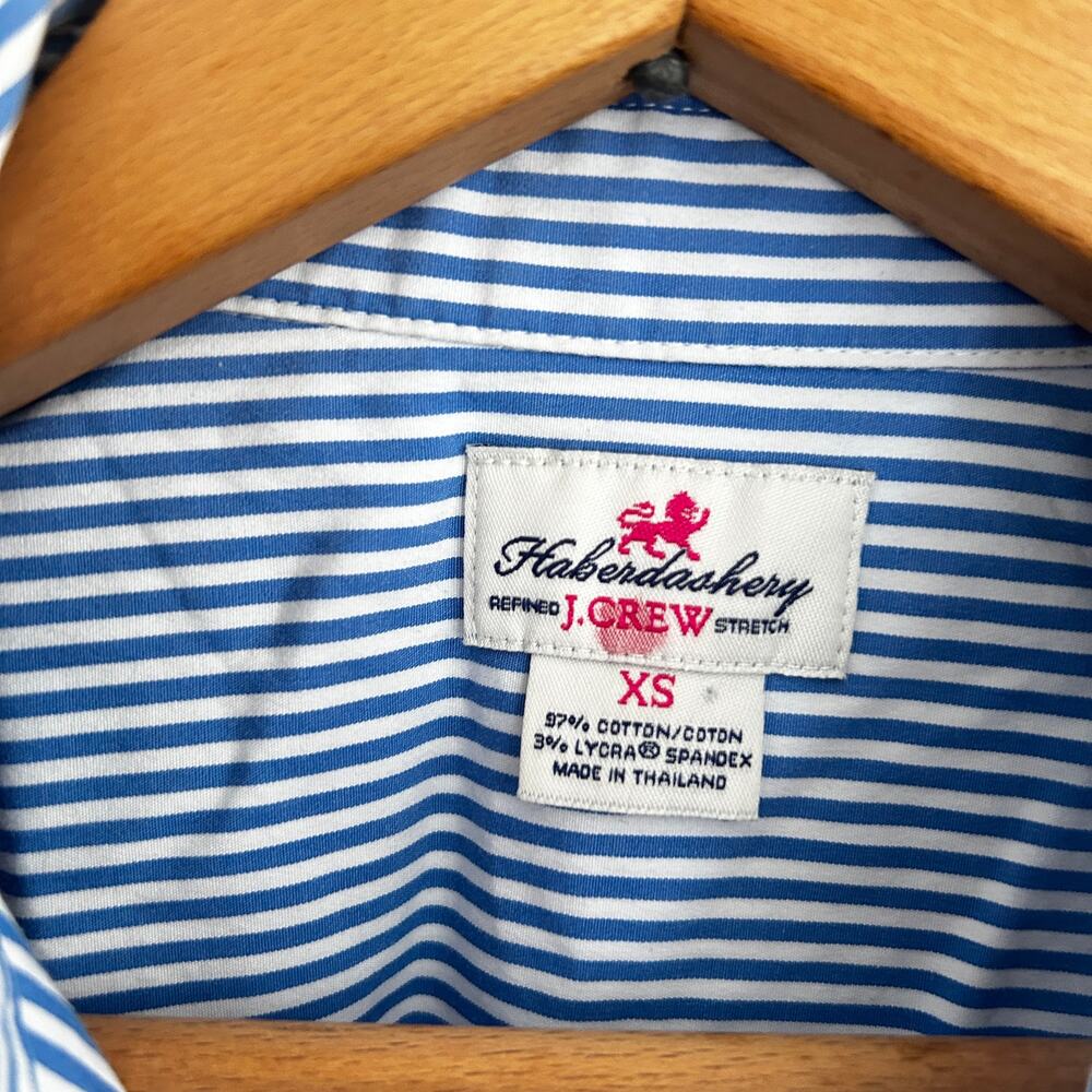 J Crew Womens Striped Shirt XS Button Down Blue White Top Blouse J.Crew Prep - Picture 3 of 4